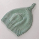 Caciula pentru bebelusi tricotata cu pompon, menta (1)